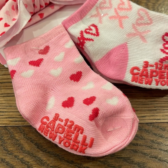 Capelli New York baby girl pink sock and headband bundle - Picture 4 of 9